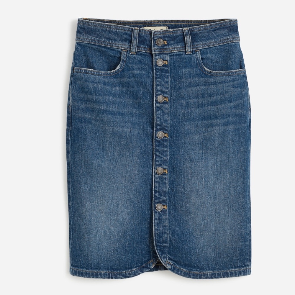 Madewell Blue Denim Midi Skirt